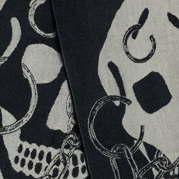 Alexander McQueen Black Wool Skull-Motif Scarf - Picture 4 of 7